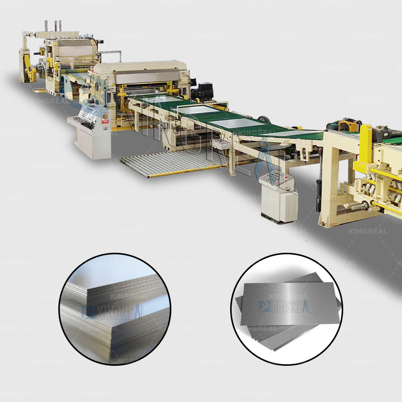 플라이 전단을 사용하여 길이 기계로 절단